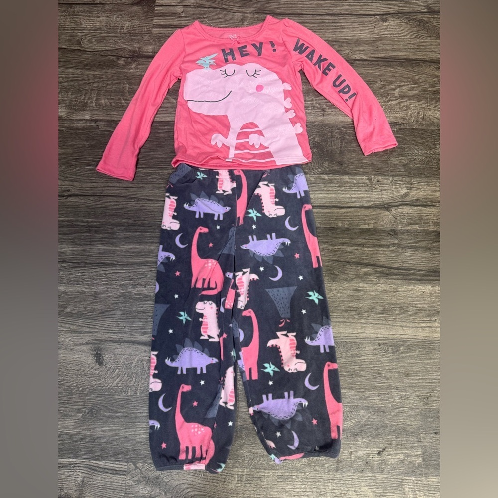 Carter's Pink and Gray Dinosaur Pajama Set